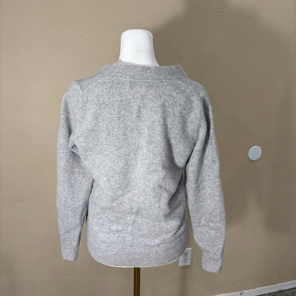 Banana Republic Cardigan Sz M Italian wool/cashmere blend Gray Casual Minimalist - Picture 5 of 10